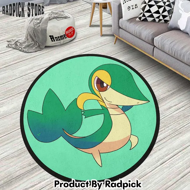 Snivy round rug custom pokemon anime rug floor mats  rp0000878